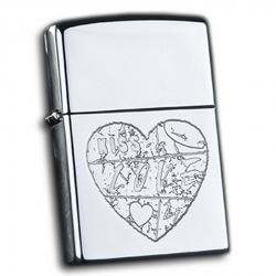 Bật lửa zippo chính hãng khắc trái tim Love - Mã SP: ZPC0324