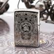 Bật Lửa Zippo Chính Hãng Khắc Tỳ Hưu Cưỡi Đồng Xu Đen Bóng