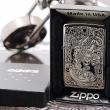 Bật Lửa Zippo Chính Hãng Khắc Tỳ Hưu Cưỡi Đồng Xu Đen Bóng