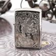 Bật Lửa Zippo Chính Hãng Khắc Tỳ Hưu Cưỡi Đồng Xu Đen Bóng