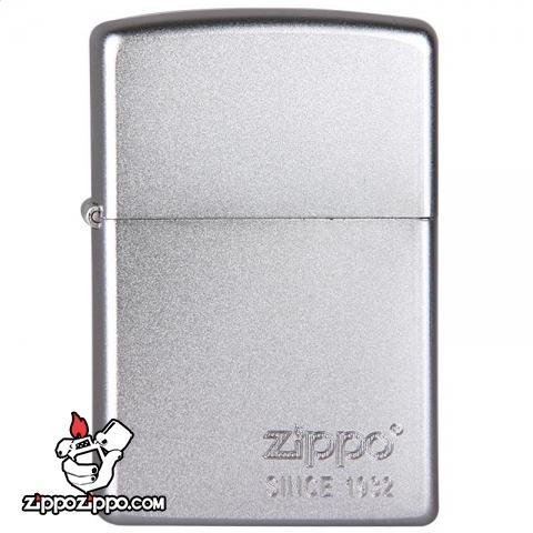 Bật Lửa Zippo Mạ Chrome Ánh Satin - Logo Zippo SKU 205ZL – Zippo Satin Chrome Zippo Logo