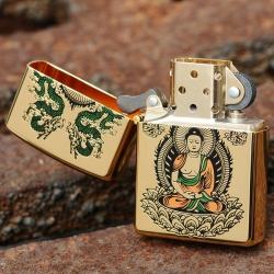 Bật lửa zippo chính hãng mạ vàng đức phật Thích Ca Mâu Ni K24GP - Mã SP: ZPC0146