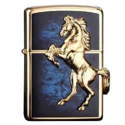 Bật lửa Zippo chính hãng mặt xanh mạ vàng khắc nổi - Mã SP: ZPC0230