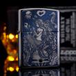 Bật Lửa zippo chính hãng Mầu Bạc Khắc Nàng Tiên Cá Và Ngọc Trai Đen