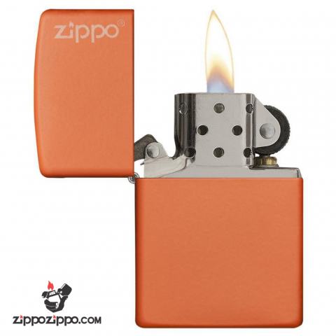 Bật Lửa Zippo Sơn Tĩnh Điện Màu Cam - Logo Zippo SKU 231ZL – Zippo Orange Matte With Zippo Logo