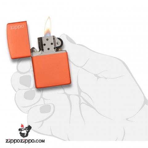 Bật Lửa Zippo Sơn Tĩnh Điện Màu Cam - Logo Zippo SKU 231ZL – Zippo Orange Matte With Zippo Logo