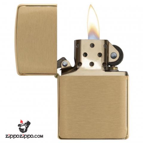 Bật Lửa Zippo Đồng Vàng Vân Xước Ngang - SKU 204B – Zippo Brushed Brass