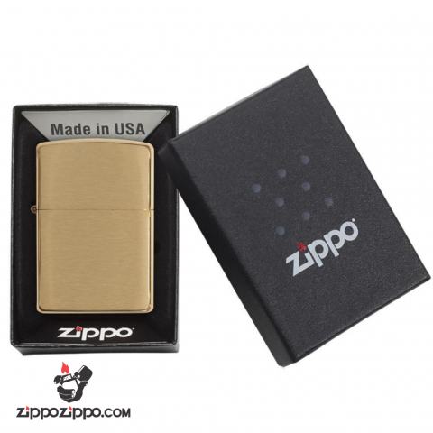 Bật Lửa Zippo Đồng Vàng Vân Xước Ngang - SKU 204B – Zippo Brushed Brass