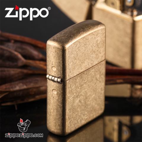 Bật Lửa Zippo Đồng Thau Vỏ Dày Xước Bụi - SKU 28496 – Zippo Armor Tumbled Brass