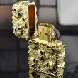 Bật lửa Zippo chính hãng nguyên khối mạ vàng khắc hộp sọ đầu lâu