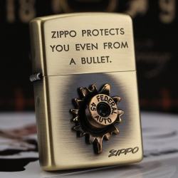 Bật Lửa Zippo Chính Hãng Phien Bản Xuất Nhật Ốp Viên Đạn Cổ Điển - Mã SP: ZPC3065