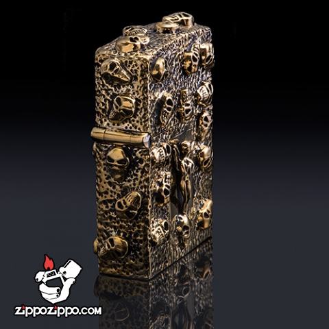 Bật lửa Zippo chính hãng Skeleton Gold Angel Wings