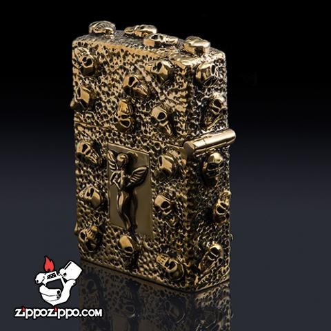 Bật lửa Zippo chính hãng Skeleton Gold Angel Wings