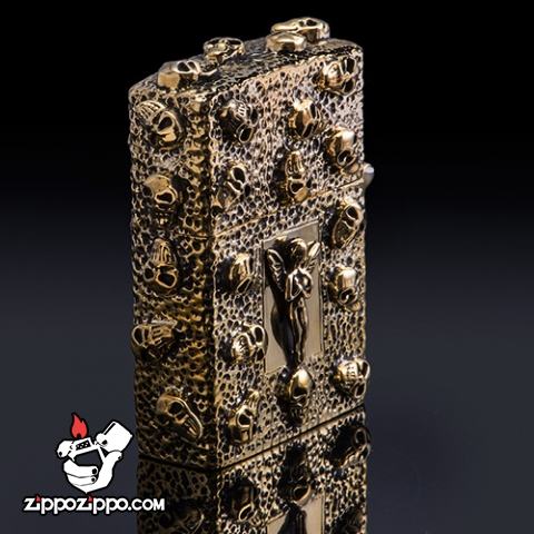Bật lửa Zippo chính hãng Skeleton Gold Angel Wings