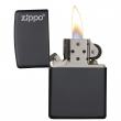 Bật Lửa Zippo Sơn Tĩnh Điện Màu Đen Logo Zippo- Sku 218ZL – Zippo Black Matte with Zippo Logo
