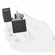 Bật Lửa Zippo Sơn Tĩnh Điện Màu Đen Logo Zippo- Sku 218ZL – Zippo Black Matte with Zippo Logo