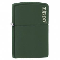 Bật Lửa Zippo Sơn Màu Xanh Quân Đội - Logo Zippo SKU 221ZL – Zippo Green Matte With Zippo Logo - Mã SP: ZPC0277