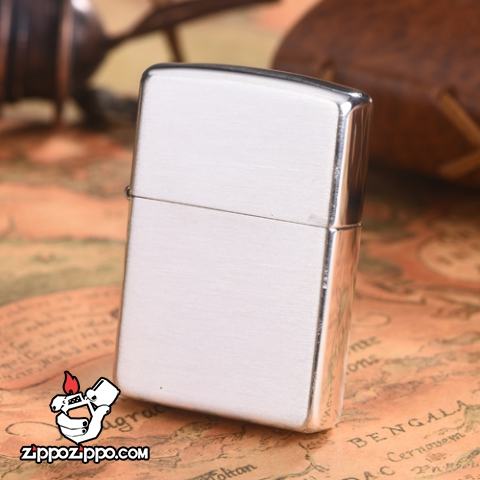 Zippo 27 - Bật lửa Zippo chính hãng USA bạc nguyên khối hoa văn xước vỏ dày