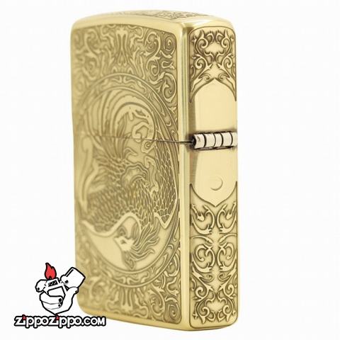 Bật lửa Zippo chính hãng vàng cổ khắc phượng múa