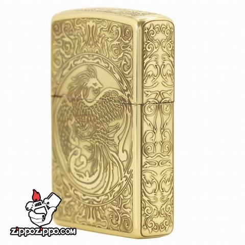 Bật lửa Zippo chính hãng vàng cổ khắc phượng múa
