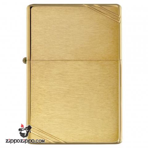Bật Lửa Zippo 1937 Vàng Chặt Góc Xước Ngang - SKU 240 – Zippo Vintage Brushed Brass