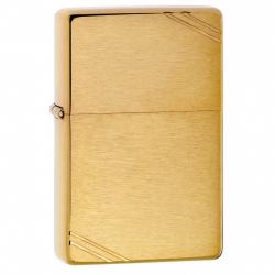 Bật Lửa Zippo 1937 Vàng Chặt Góc Xước Ngang - SKU 240 – Zippo Vintage Brushed Brass - Mã SP: ZPC0267