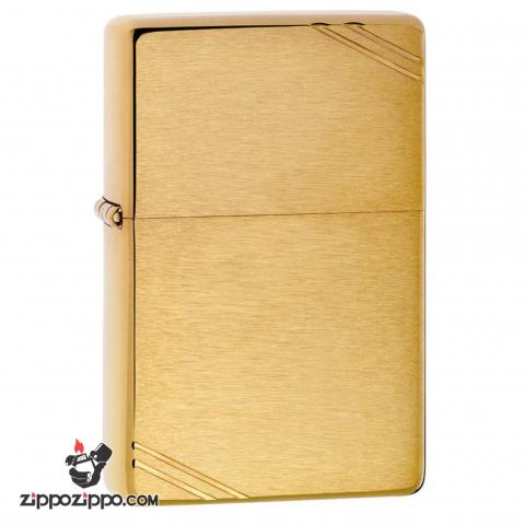 Bật Lửa Zippo 1937 Vàng Chặt Góc Xước Ngang - SKU 240 – Zippo Vintage Brushed Brass