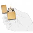 Bật Lửa Zippo 1937 Vàng Chặt Góc Xước Ngang - SKU 240 – Zippo Vintage Brushed Brass