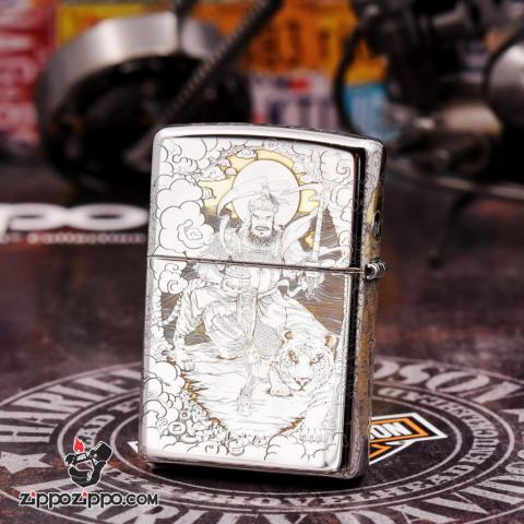 Bật Lửa Zippo Chrome KHắc Hình Quan Vân Trường