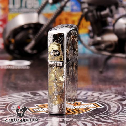 Bật Lửa Zippo Chrome KHắc Hình Quan Vân Trường