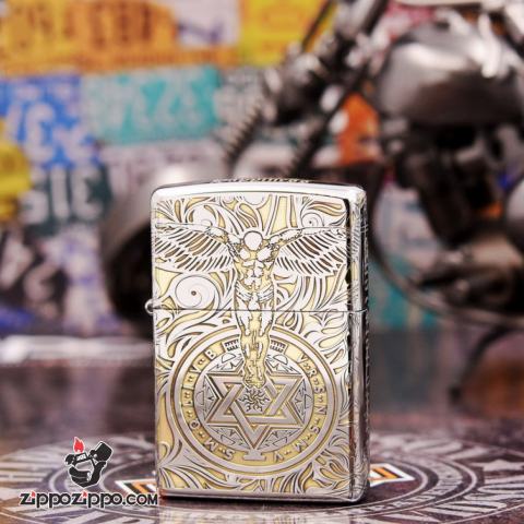Bật Lửa Zippo Chrome KHắc Hình Thiên Thần