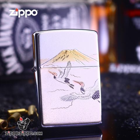 Bật Lửa Zippo Cò Trắng Bay Giữa Núi Và Trời