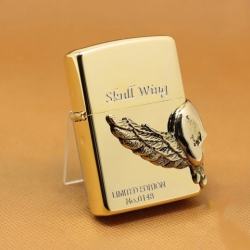 Bật lửa zippo Đầu lâu -  skull wing mạ vàng  phiên bản Limited - Mã SP: ZPC1120