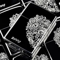 Bật lửa Zippo đen bóng phiên bản Windproof Arabesque - Mã SP: ZPC0814