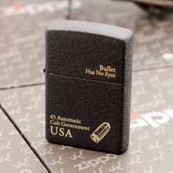 Bật Lửa Zippo Đen Nhám Khắc Hình Viên Đạn - Mã SP: ZPC2972