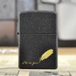 Bật Lửa Zippo Đen Nhám Khắc I Love You