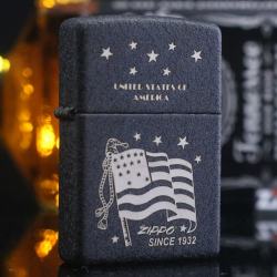Bật Lửa Zippo Đen Nhám Khắc United States Of America - Mã SP: ZPC2223
