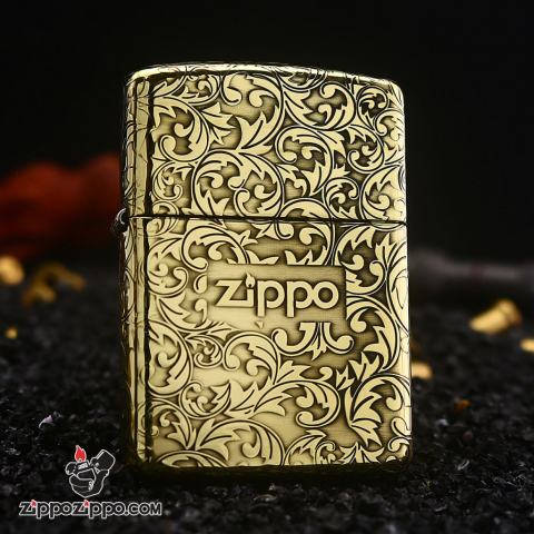 Bật lửa Zippo đồng bản armor khắc hoa văn ả rập Arabesque