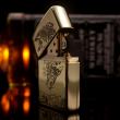 Bật lửa zippo đồng bóng armor khắc cá chép 2 mặt