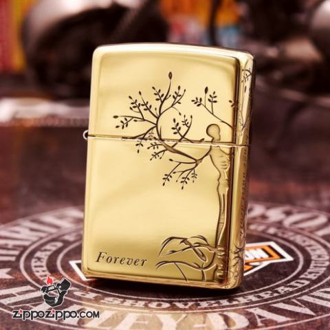 Bật Lửa Zippo đồng Khắc Hình Cây Tình Yêu Cùng Lời Thề Bên Nhau