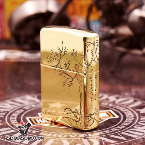 Bật Lửa Zippo đồng Khắc Hình Cây Tình Yêu Cùng Lời Thề Bên Nhau