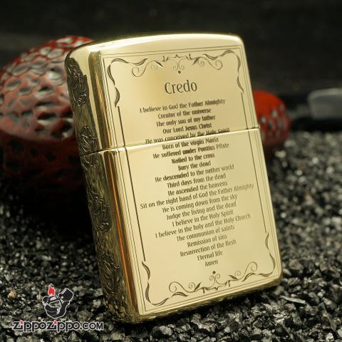 Bật Lửa Zippo Đồng Khắc Hình Cô Gái Chắp Tay Cầu Nguyện Armor