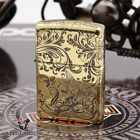 Bật Lửa Zippo Đồng Khắc Hình Tiên Nữ