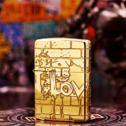 Bật Lửa Zippo đồng Khắc I LOVE YOU - Mã SP: ZPC2462