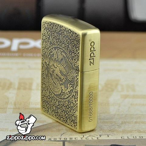 Bật lửa zippo đồng khắc rồng phượng
