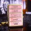 Bật lửa Zippo đồng khối khắc 12 mộc đáy zippo qua các thời kỳ Bản Hai Màu