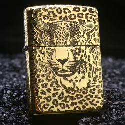 Bật lửa Zippo đồng khối khắc Báo đốm châu Mỹ Bản Amor - Mã SP: ZPC2458-169