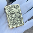 Bật Lửa Zippo  Đồng Khối Khắc Cá Chép Hoa Văn Armor