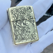 Bật Lửa Zippo  Đồng Khối Khắc Cá Chép Hoa Văn Armor