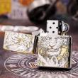 Bật lửa Zippo đồng khối khắc Hổ và móng vuốt Bản Chrome